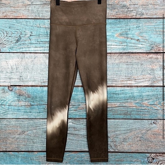 Athleta Elation Tight Leggings XXS Neutral Watercolor 7/8 Suede Look Butter - Picture 1 of 9